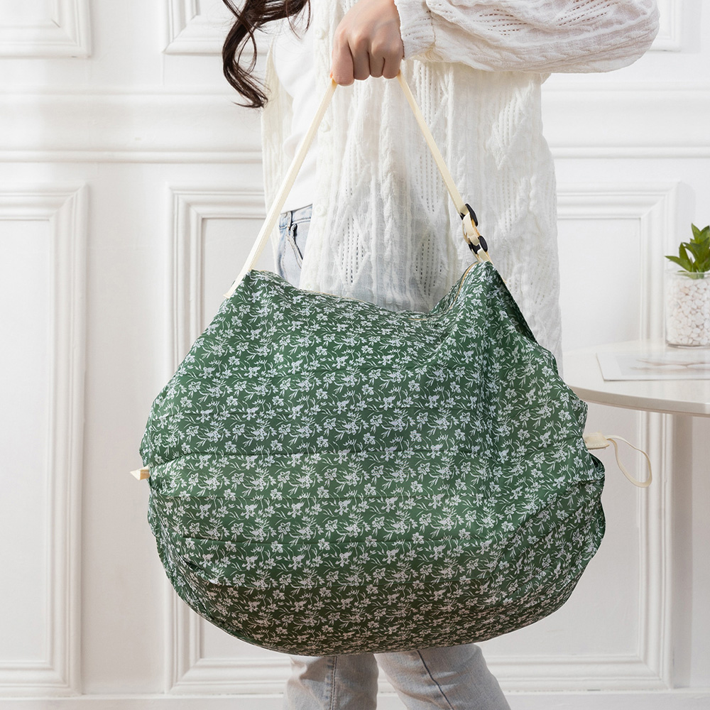 휴대용 접이식 장바구니 에코백 일본 시장 마트가방 3초백 블루(45cm), 1개 - 상세 이미지 5
