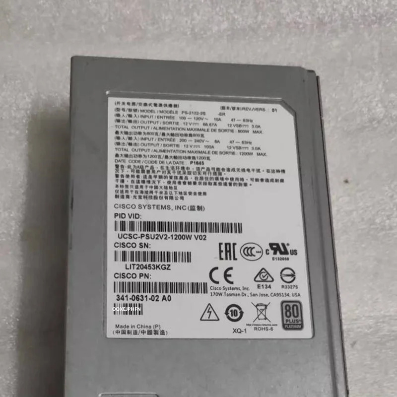 CISCO오리지널 전원공급장치 PS-2122-2S UCSC-PSU2V2-1200W 341-0631-02 DPST-1200DB A 341-0631-01 C240 M4 1200W
