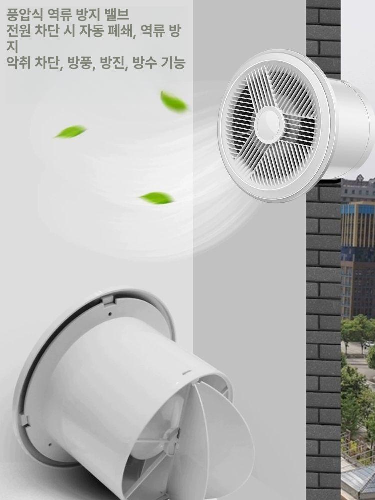 앤디링크 환풍기 냄새 제거 가정용 4인치 6인치 덕트 환기 흡입기 배기팬 차단 환풍구 - 상세 이미지 4