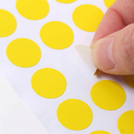 스피어협력사OEM 설문조사스티커 원형스티커 16mm 60매세트 옐로우