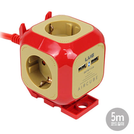 알리바니스토어 멀티캡 코드 다중코드 콘센트 멀티탭 4구 USB 2포트 5M 1.5SQ