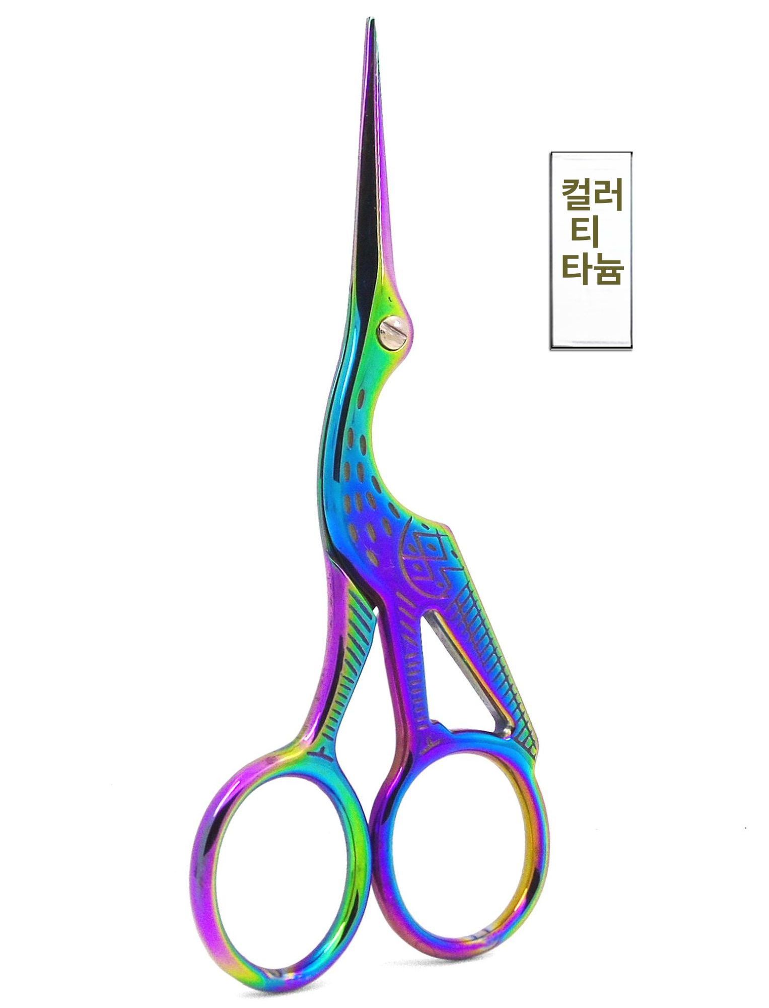 다용도 가위 재봉용 플로리스트용 핀란드 디자인 오른손용 골든 티타늄 투톤 - 상세 이미지 2