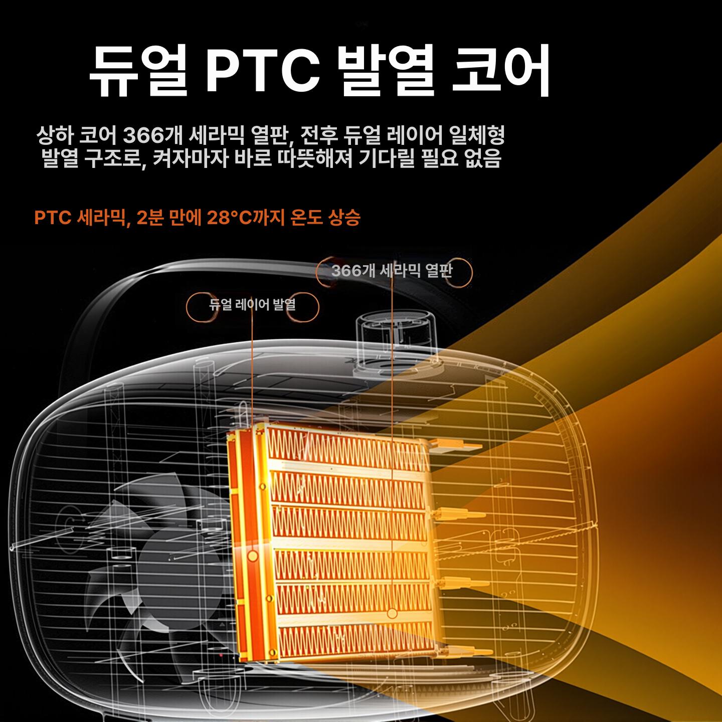 미니 캠핑용 히터 탁상용 발난로 욕실용 전기 열풍기 700w화이트 - 상세 이미지 3