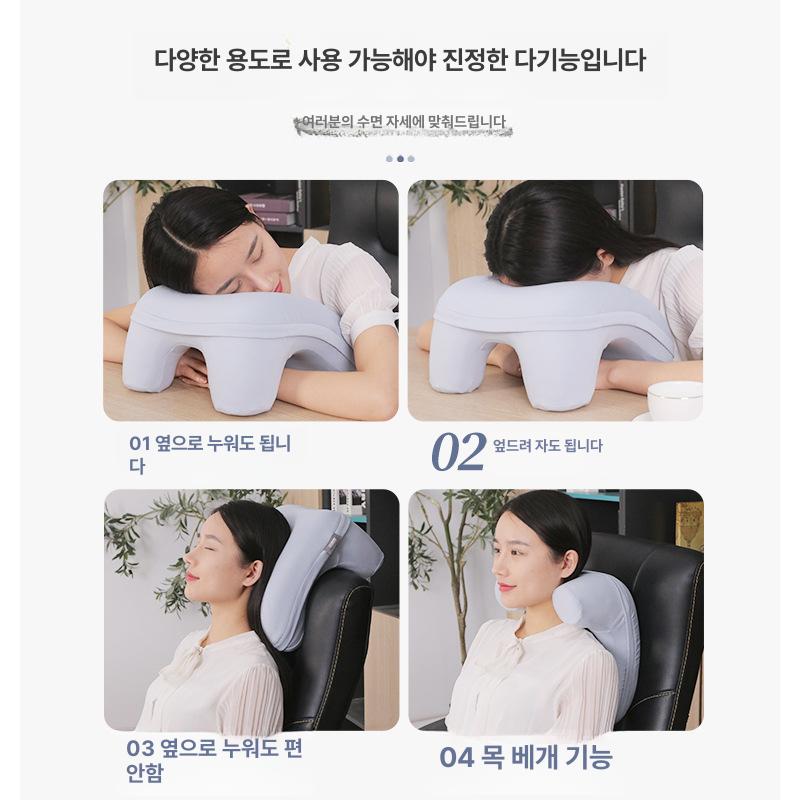 옆으로 자는 팔 받침 쿠션 안고자는 바디필로우 측면 롱 라지 스카이블루 누워서 자는 얼굴에 얼지 않는 베개 린넨 아님 - 상세 이미지 5