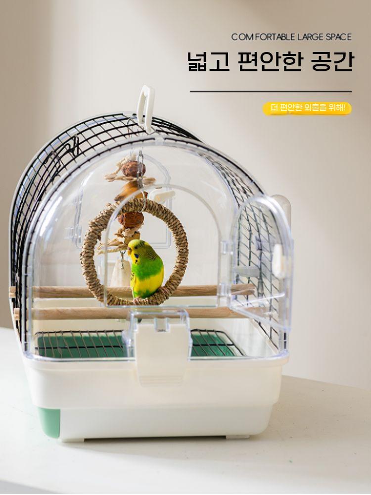 앵무새 휴대용 투명 새 외출 새집 여행 이동장 산책 새장 이동가방 케이지 - 상세 이미지 3