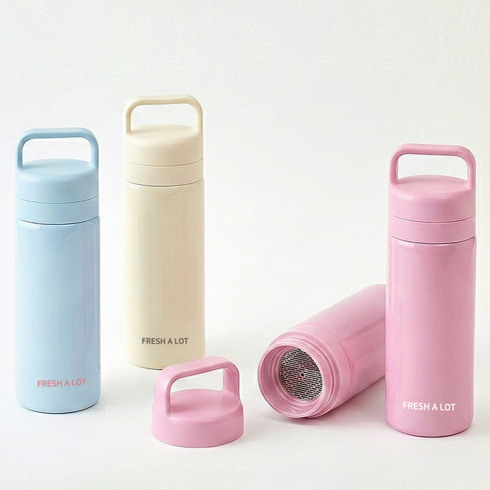 프레쉬어랏 핸디 스텐316 투웨이 휴대용 손잡이 보온보냉 텀블러 500ml, 캔디 핑크 이미지 6