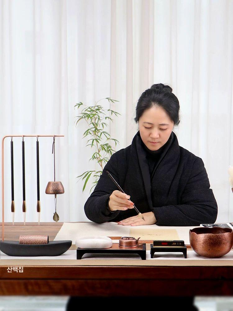 구리 연적 빈티지 엔틱 주전자 황동 모조 방짜유기 이상 미니 서예 용품 물방울 개원통보 이미지 6
