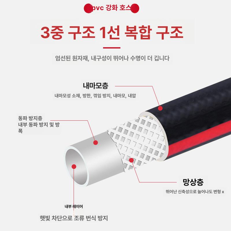 2중 흑 고압 농업용 배수 연결 호스 편사실 호스 파이프 산소 튜브 이중 정원 - 상세 이미지 2