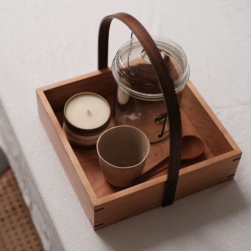 원목 수납함 화장대 우드 손잡이 적층식 막대 악세사리 대형 21 x 21cm - 상세 이미지 2