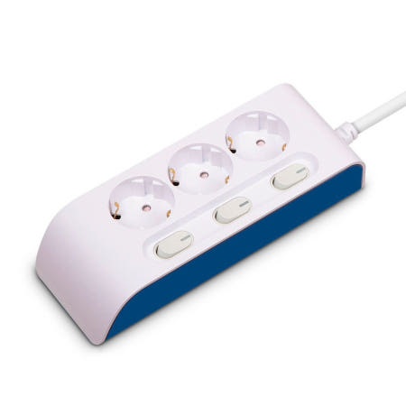 알리바니스토어 멀티탭 안전한 멀티코드 콘센트 개별 전원 스위치 3구 1.5M