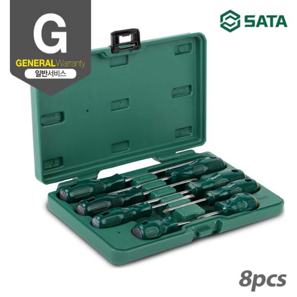 사타 SATA 일자 십자형 스크류 드라이버 세트 8PCS 09306 도라이바 - 상세 이미지 2