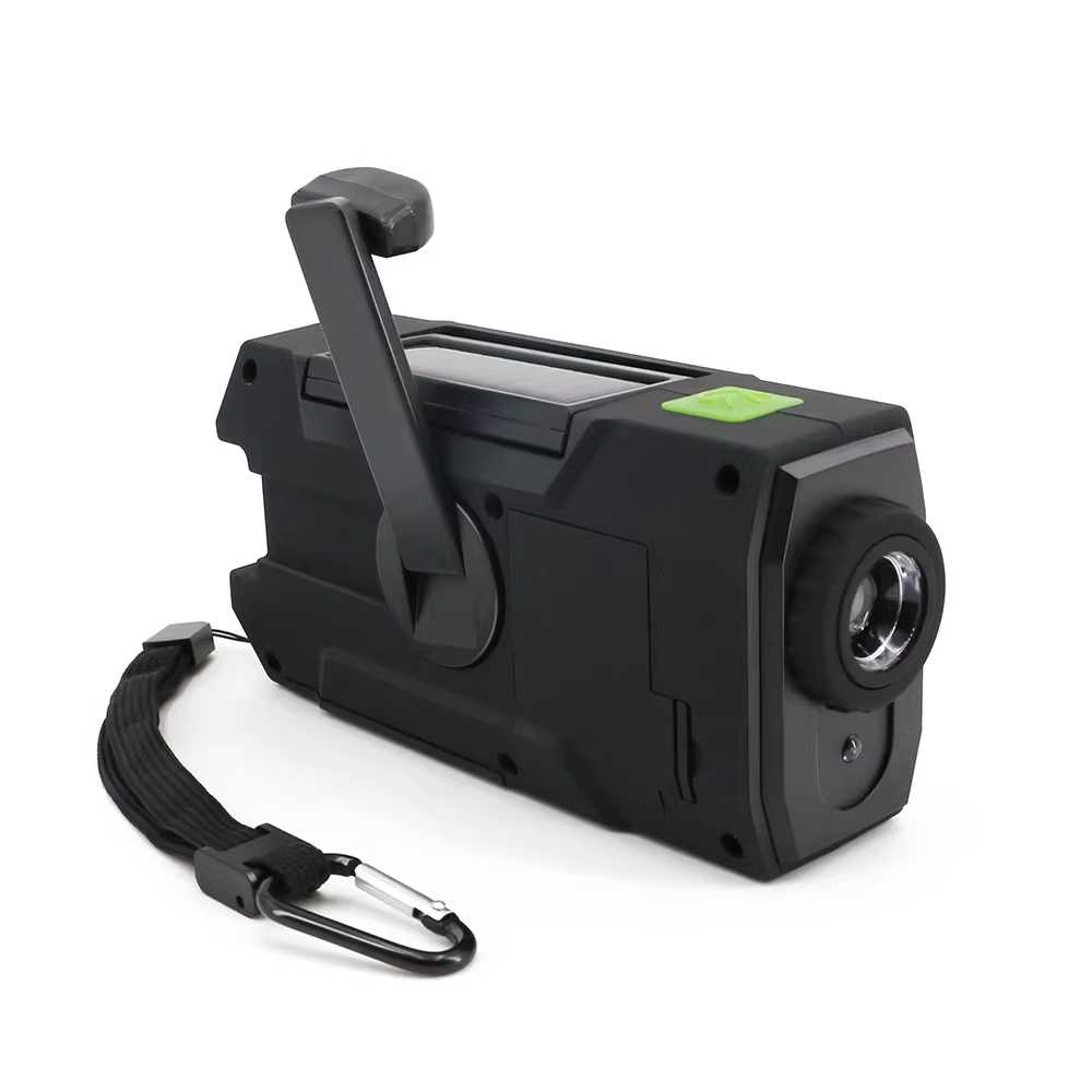 크랭크라디오 캠핑 태양열 자가발전 응급 지진용품 화이트 2000mAh - 상세 이미지 3