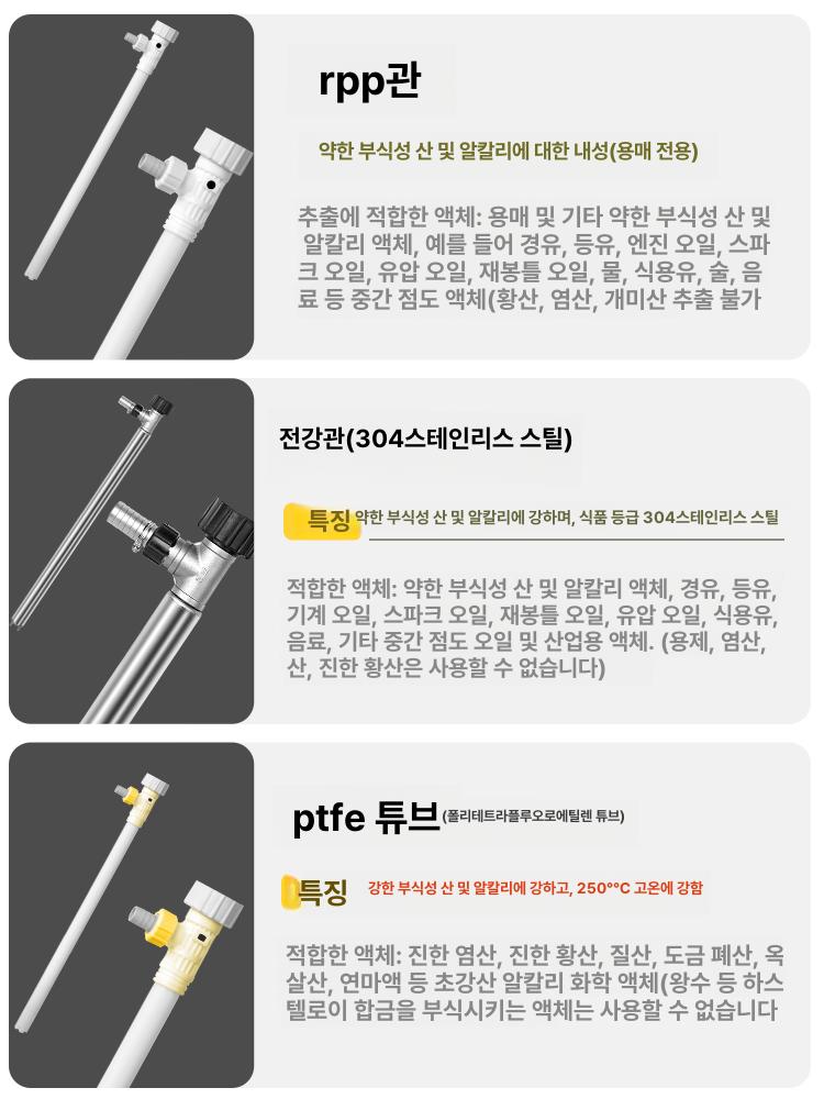 드럼자바라 전기오일 드럼통 자동 급유기 주입기 펌프 1800W 1.2m 스테인리스스틸 배럴용 - 상세 이미지 3