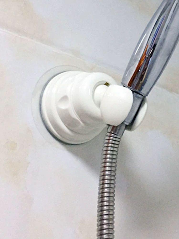 샤워기 거치대 진공흡착 샤워걸이 샤워홀더 문어발 자바라 화이트 1개 보조 스티커 포함 - 상품 이미지