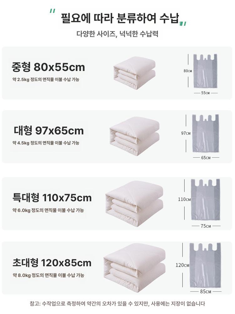 대형 가방 밀리터리 수납 다용도 옷 여행 침낭 짐 폴딩 특대형 10개입 대용량 방습 방수 PE 플라스틱 - 상세 이미지 3