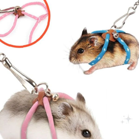 소동물 외출 하네스 햄스터 기니피그 고슴도치 목줄 리드줄 조절 가능 산책 이동