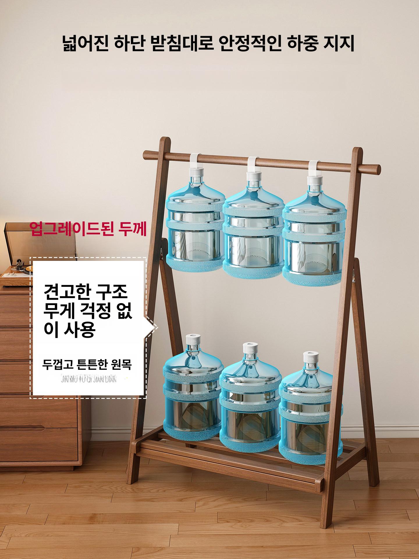 스탠드 행거 옷가게 조립식 거실 원목 침실 철제 선반 러버우드 내추럴 100cm 접이식 - 상세 이미지 3