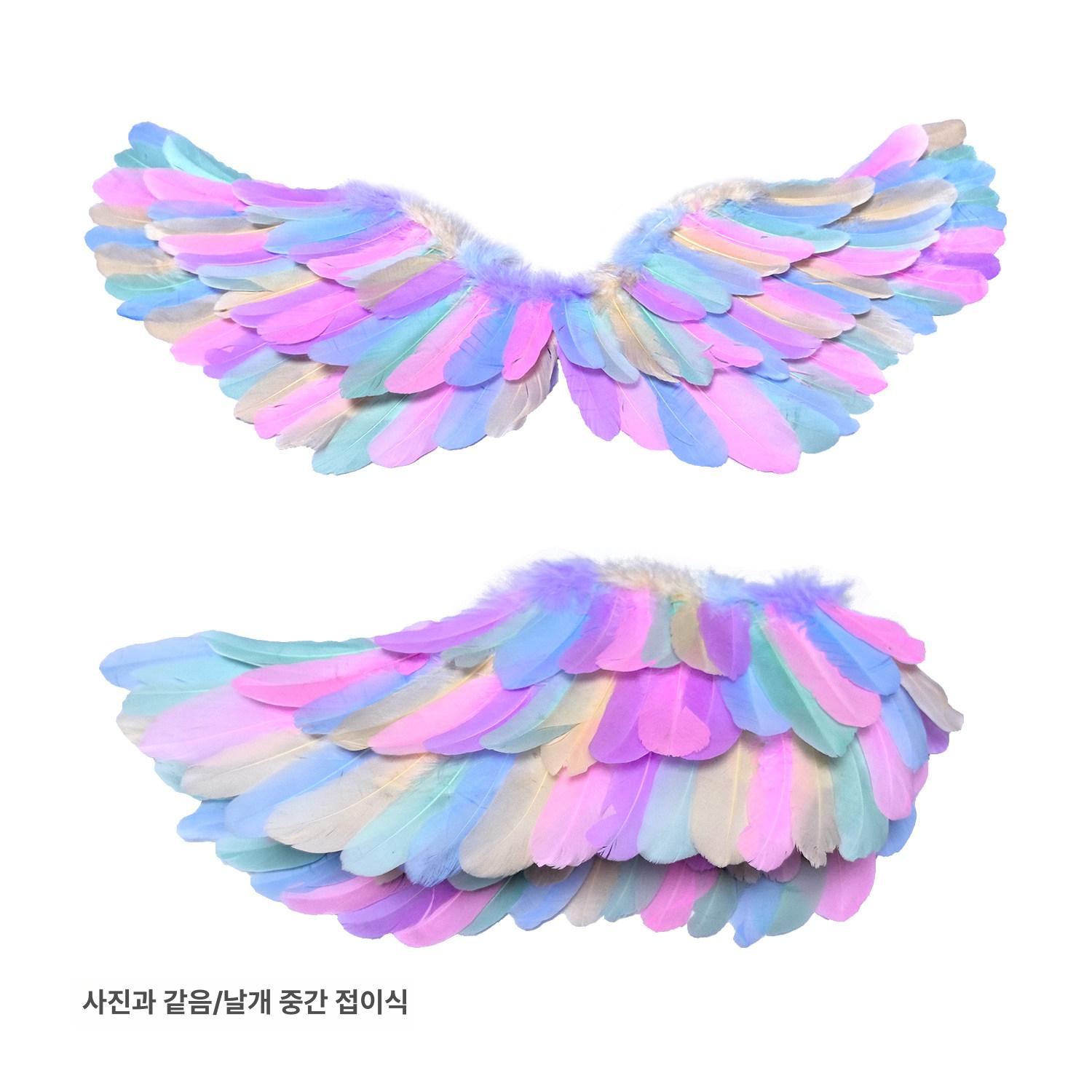 무지개 엔젤 날개 LED 코스프레 할로윈 파티세트 - 상세 이미지 3