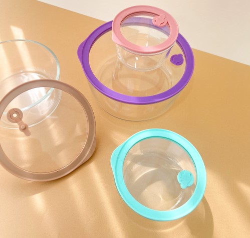 레벤쿠첸 브리드 내열유리 원형 밀폐용기 1650ml 냉동밥 뚜껑 전자레인지 이유식보관용 - 상세 이미지 5