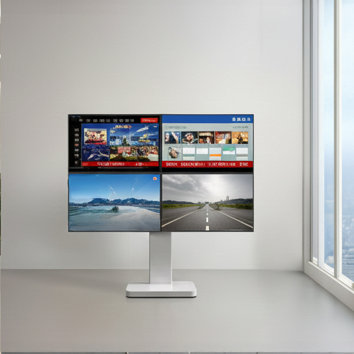 이동식 대형 TV스탠드 L 75인치 4대 쿼드 티비거치대 DKQ-7500B - 상세 이미지 4