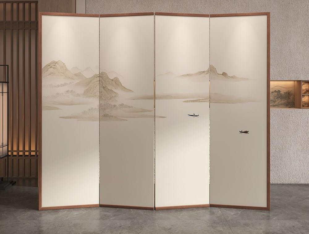 병풍 추석 차례 산수화 수묵화 소형 제사용 칸막이 컬러 돌잔치 명절 가림막 교구 전통 - 상품 이미지