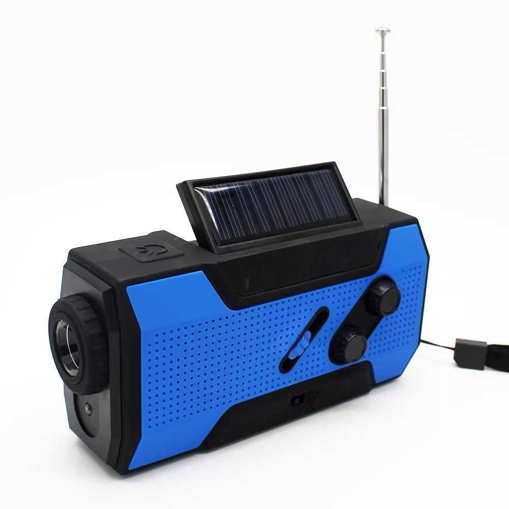크랭크라디오 캠핑 태양열 자가발전 응급 지진용품 화이트 2000mAh - 상품 이미지