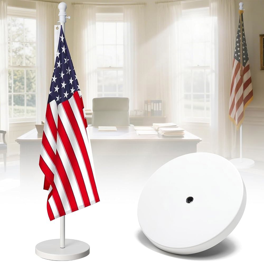 Barcetine 스탠드 포함 2.4m(8피트) 실내 깃대 8FT(without Flag) Black - 상품 이미지