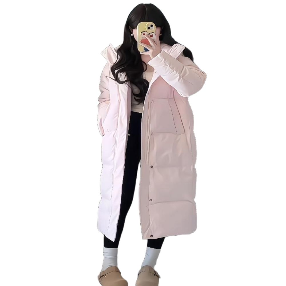 여성 덕다운 롱패딩 겨울용 보온 아우터 방한 점퍼 - 상품 이미지