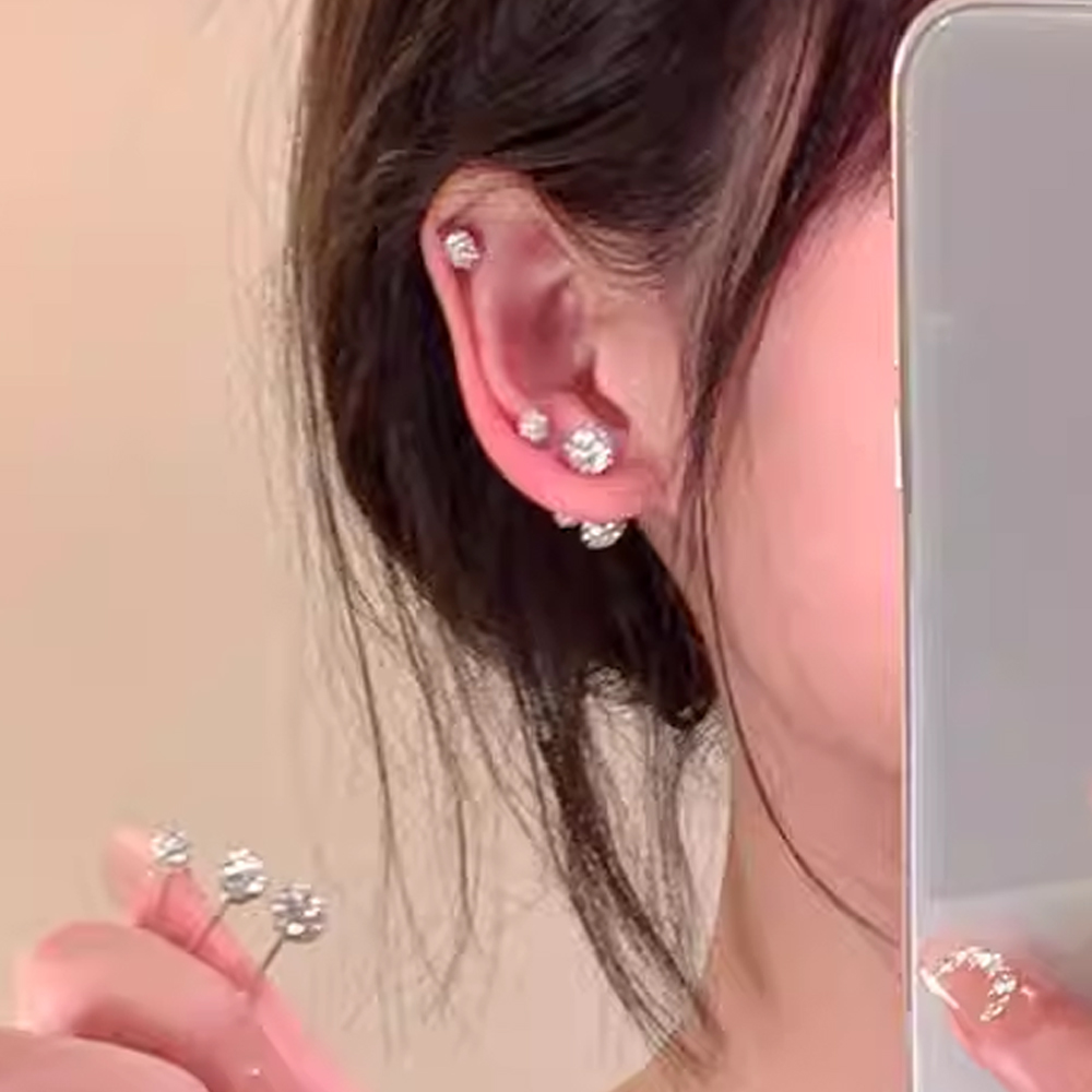 S925 은침 4mm 원형 큐빅 바벨피어싱 아르제아 이미지 3
