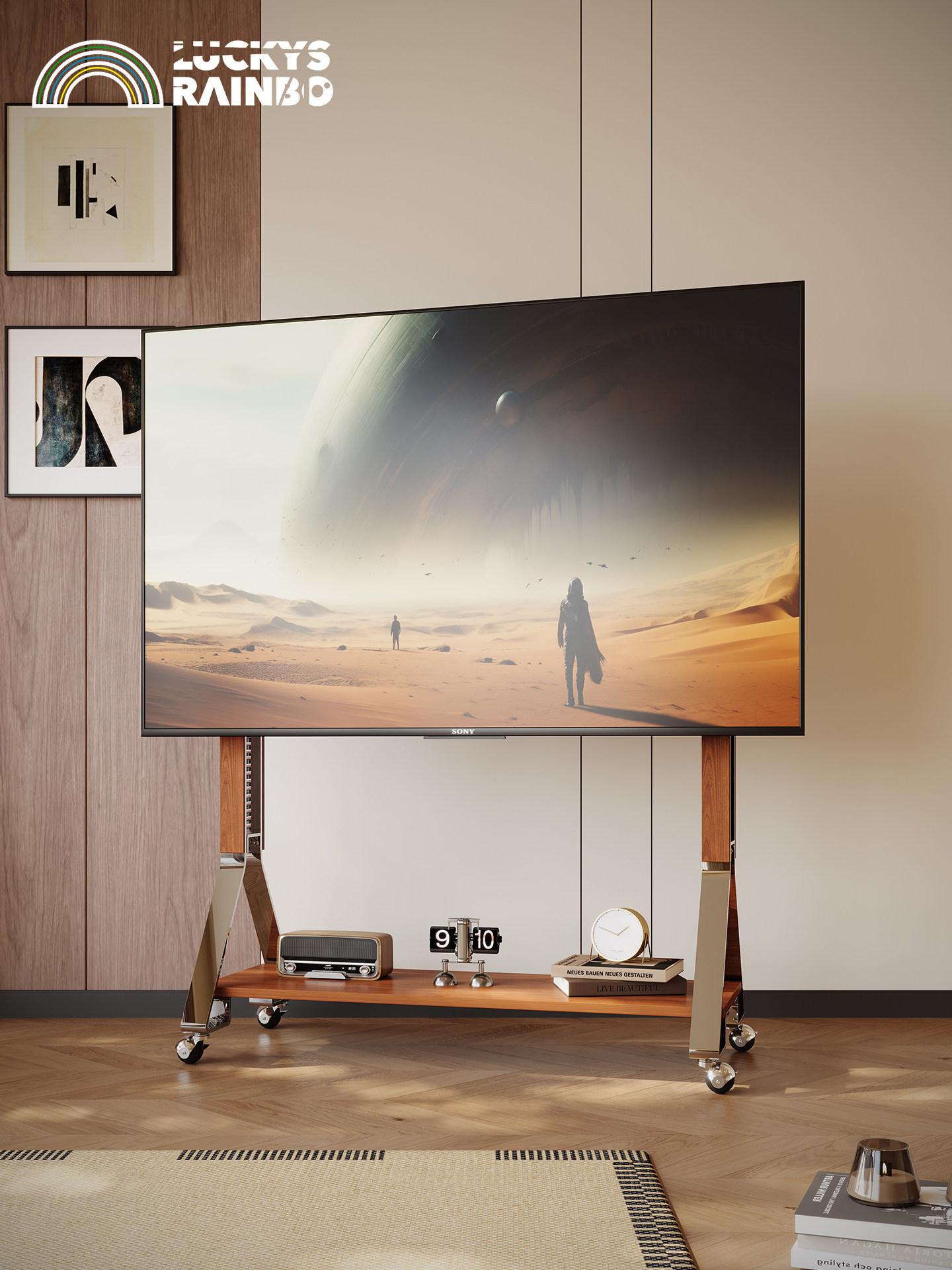 tv 거치대 스탠드형 홑겹의 받침대 사무실 탁상형 행거 빈티지 - 상세 이미지 2