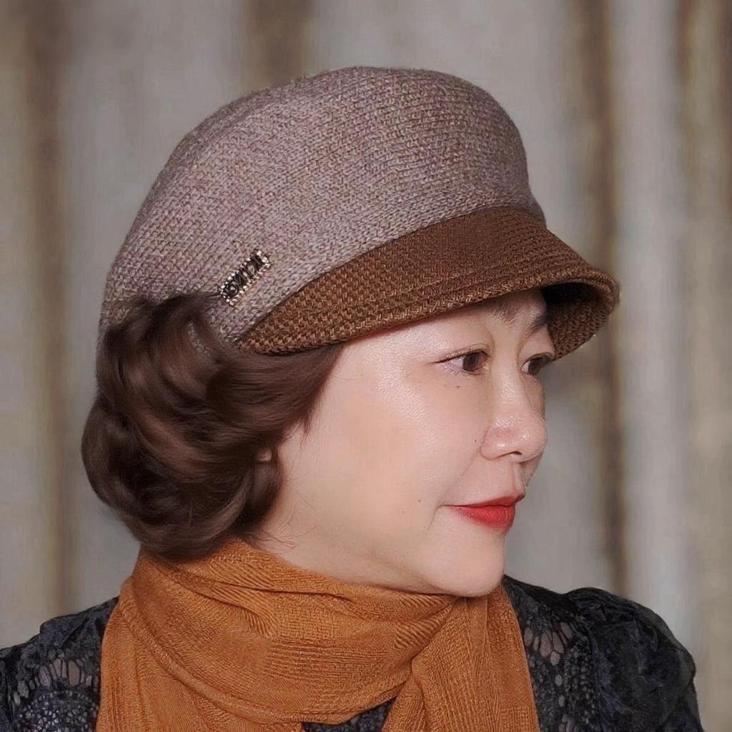 일체형 모자가발 중년여성 블랙 가을 킹 달린 블랙 - 상세 이미지 2