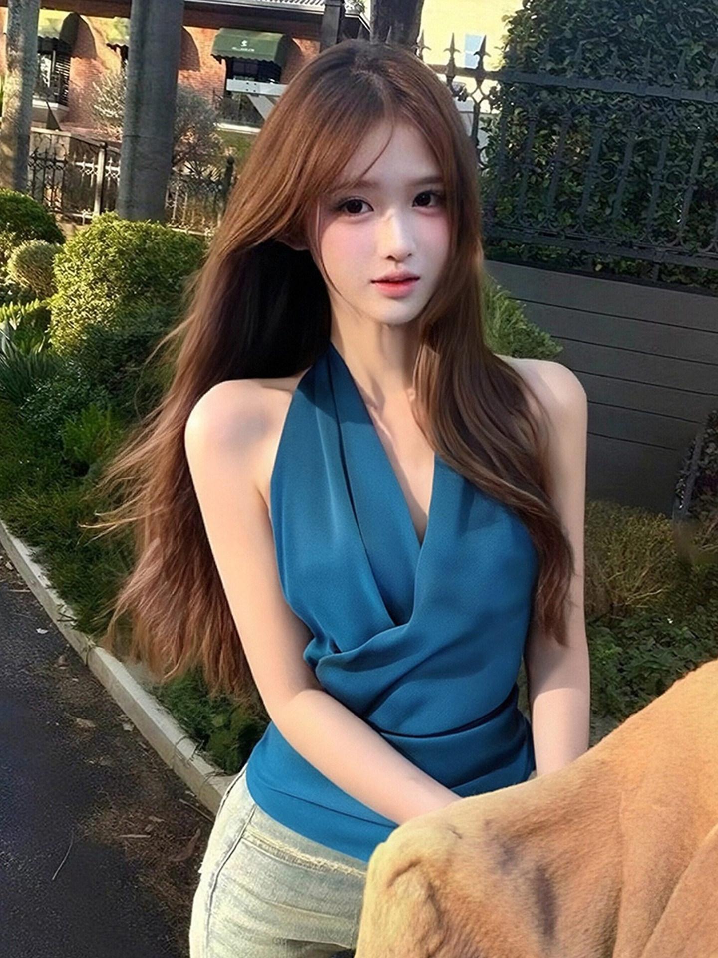 봄  브이넥 슬림 여성 민소매 레이어드 이너웨어 - 상세 이미지 3