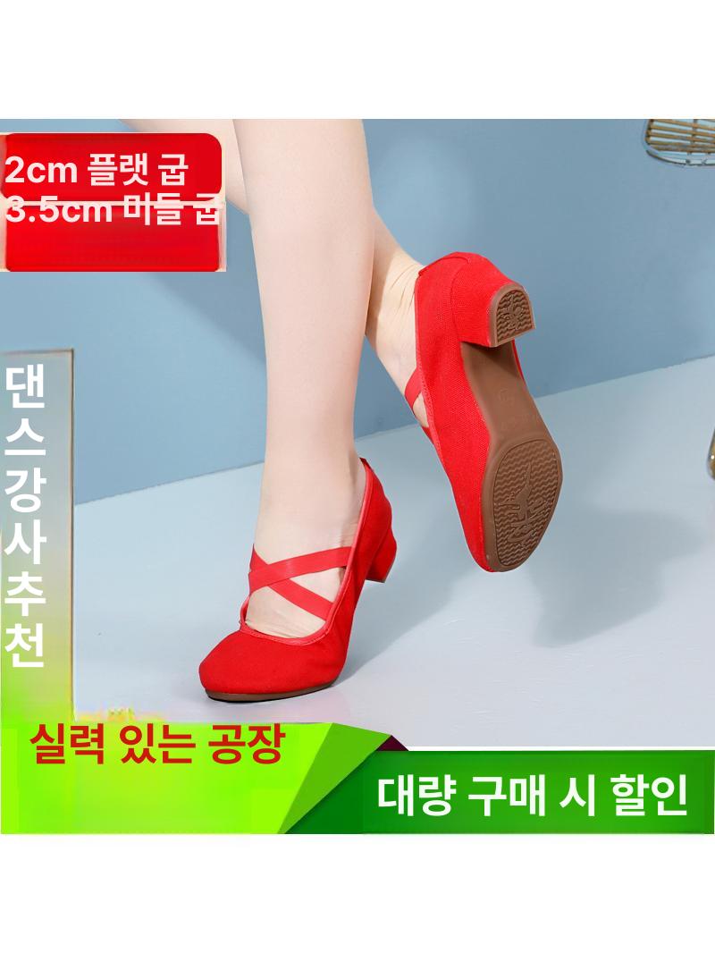스포츠 댄스화 여성용 라틴 살사 플랫 댄싱 슈즈 - 상세 이미지 2