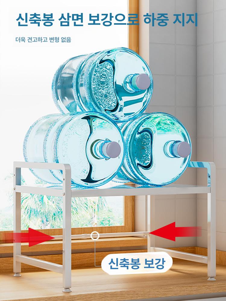 선반 에어프라이어 슬라이딩 전자레인지 거치대 수납 오븐 화이트 이중층 + 6개 - 상세 이미지 4