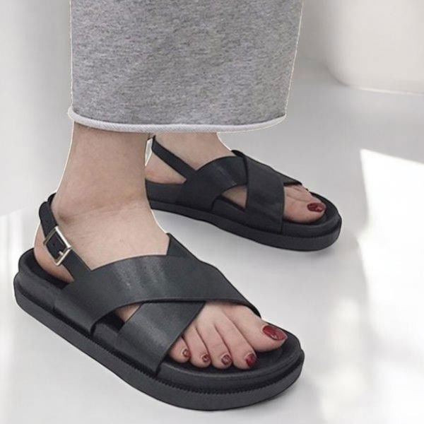 통굽 여름 샌들 쪼리 여성 스트랩 샌들 샌달 여성