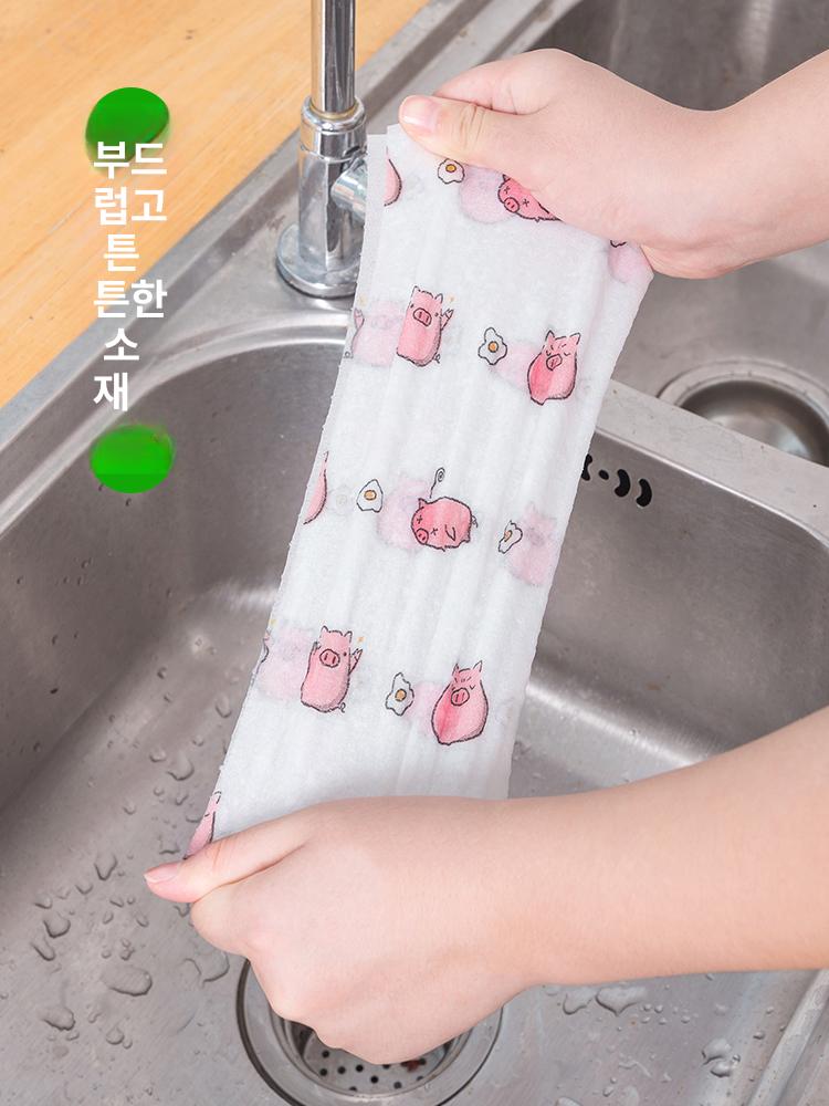 일회용 수건 물티슈 걸레 부직포 셀룰로오스수세미 설거지 두꺼운 돼지6롤300장 가성비 추천 - 상세 이미지 3