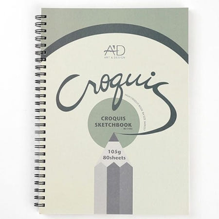 아트앤디자인 알리바니스토어 종이 도화지 스케치북 A005 고급크로키북 A5 105g