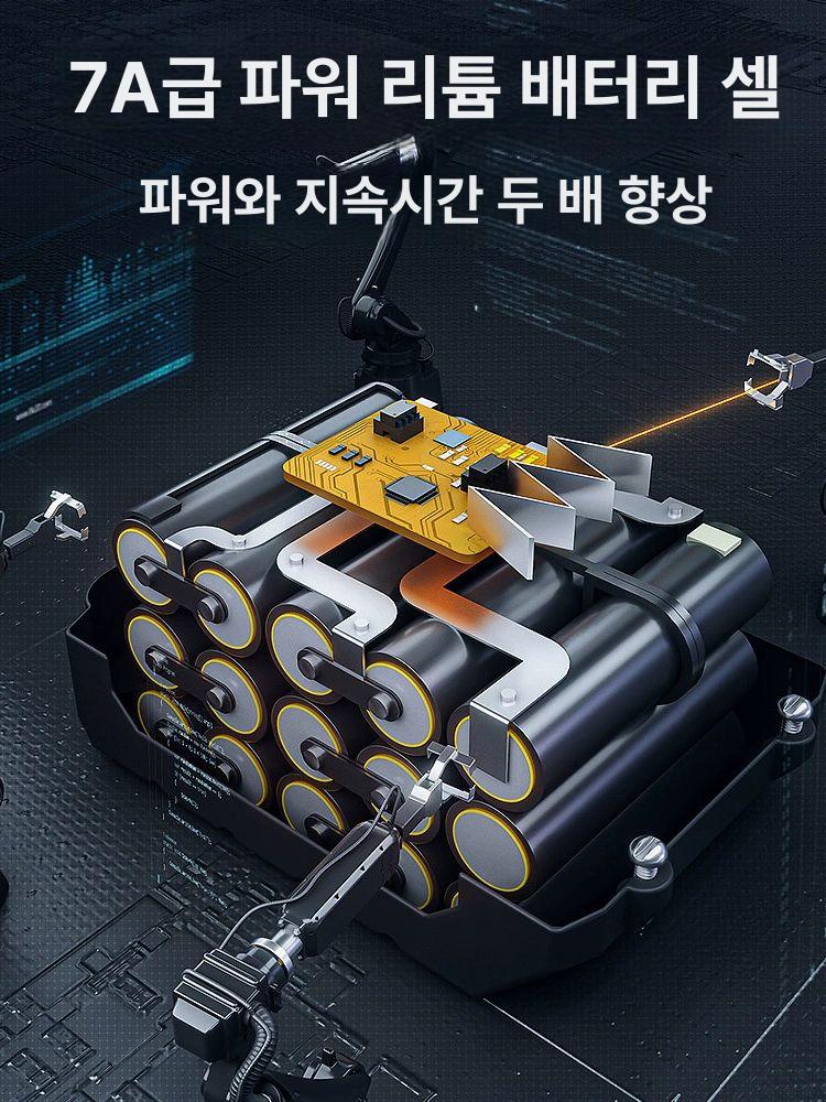 목재 체인톱 톱날 가지치기 전기톱 원예용 절단기 충전식 16인치 듀얼 드라이브 파워 10셀 1개 - 상세 이미지 3