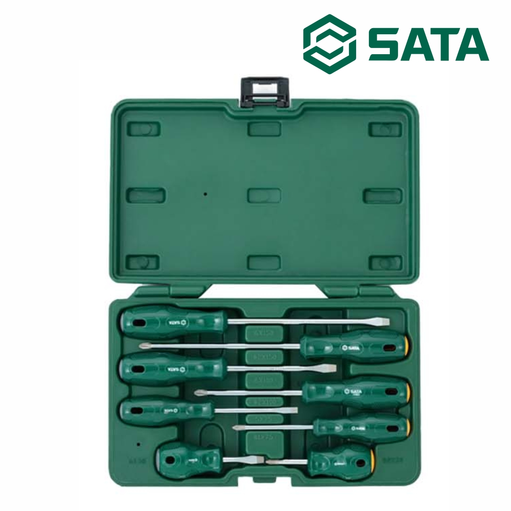 사타 SATA 일자 십자형 스크류 드라이버 세트 8PCS 09306 도라이바 - 상품 이미지