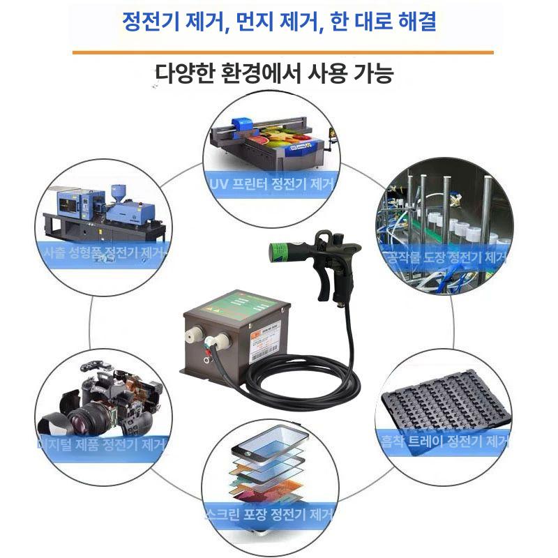이오나이저 건 송풍기 직풍 자동 제전건 이오나이저건 더블 니들 에어건 헤드 세트 1개 4.6kv - 상세 이미지 4