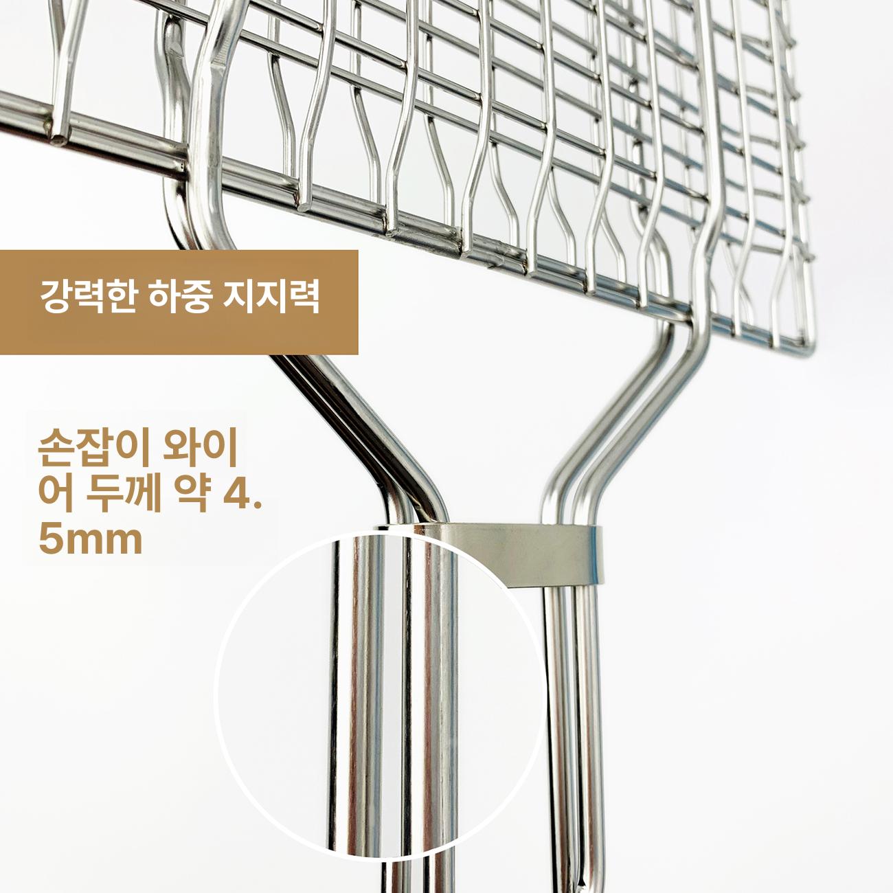 스텐 바베큐 석쇠 생선 고기 숯불구이 휴대용 대형 그릴 - 상세 이미지 4