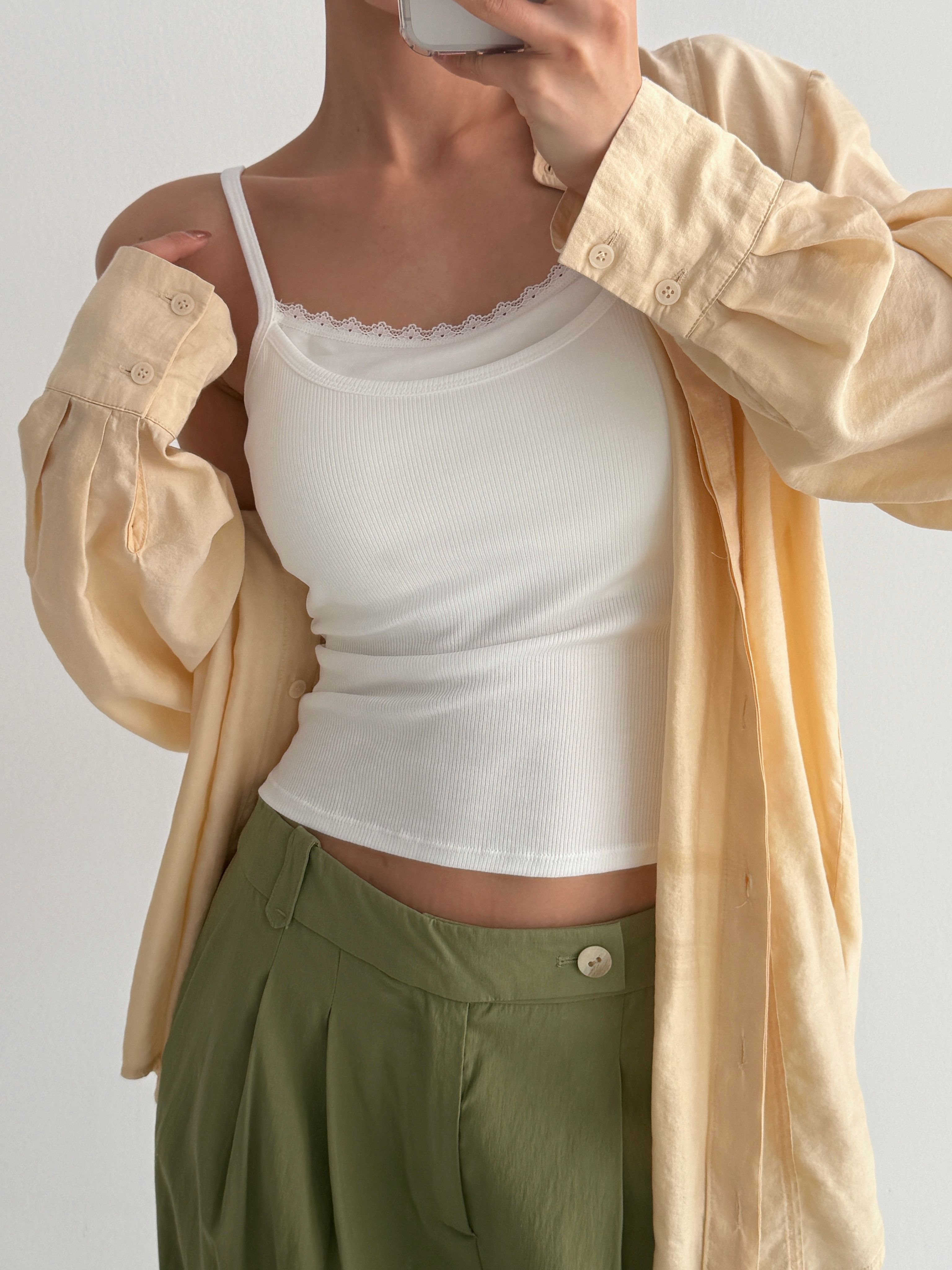 미클 여성 브라 캡 나시 런닝 노와이어 브라탑 캡내장 일체형 레이스 민소매 캐미솔 - 상세 이미지 3
