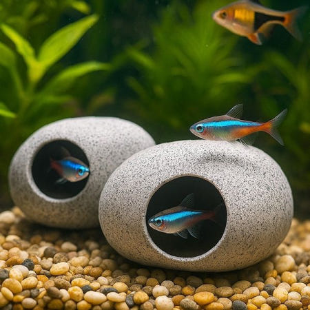 어항 장식 돌 터널형 은신처 1p 열대어 새우 숨는 곳 수조 인테리어 아쿠아리움