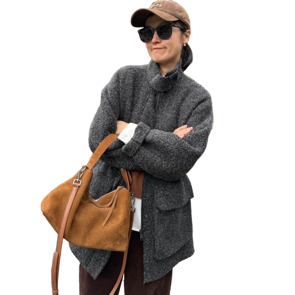 소가죽 스웨이드 데일리 숄더백 심플 가방 여성용 - 상품 이미지