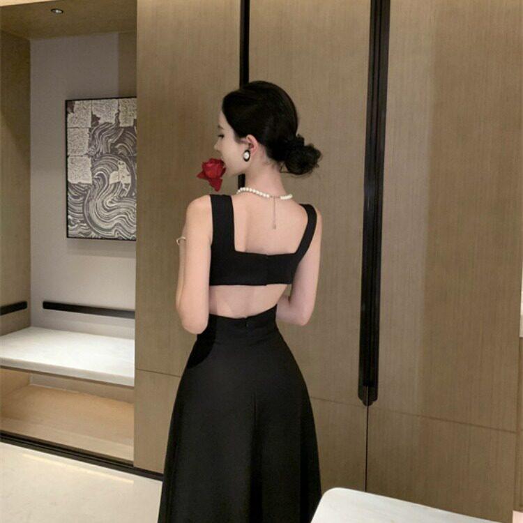 블랙 이브닝 디너 성인식 파티드레스 결혼식2부 연말모임 행사 진행자 원피스 - 상품 이미지