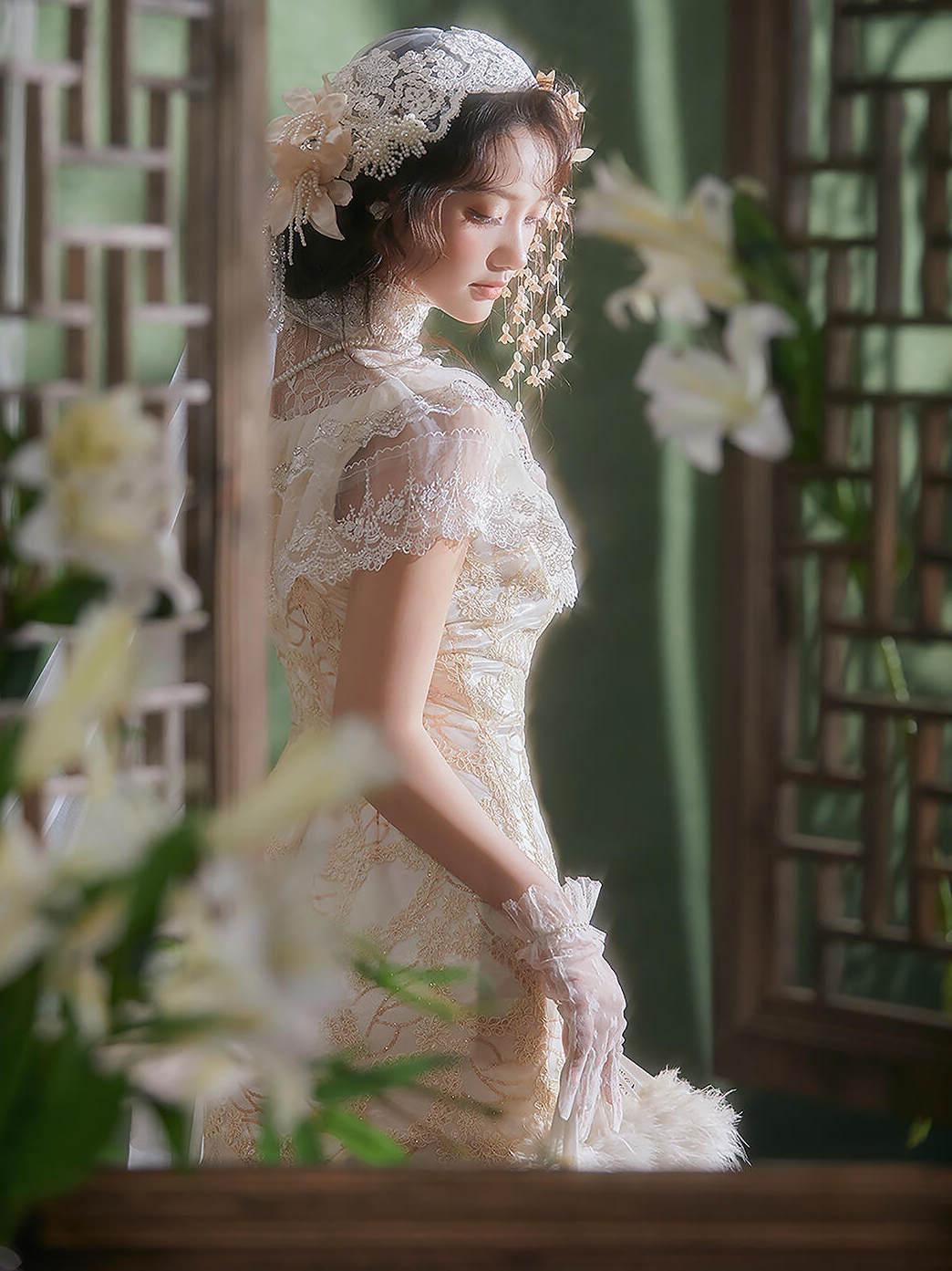 복고웨딩드레스 빈티지 촬영 스튜디오 웨딩 화보 - 상세 이미지 5
