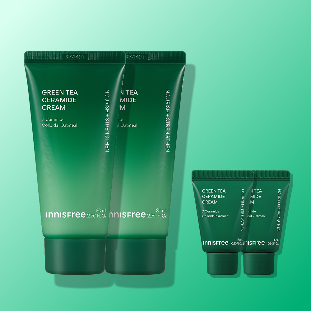 [더블구성] 이니스프리 그린티 세라마이드 버터 보습 크림 / 수분 속건조 장벽 화잘먹 80ml, 2개 제품 이미지