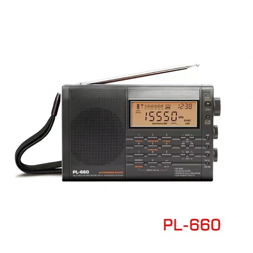 PL-660 고감도 수신기 FM/MW/SW/LW 디지털 튜닝 스테레오 큰 소리 넓은 수신 범위