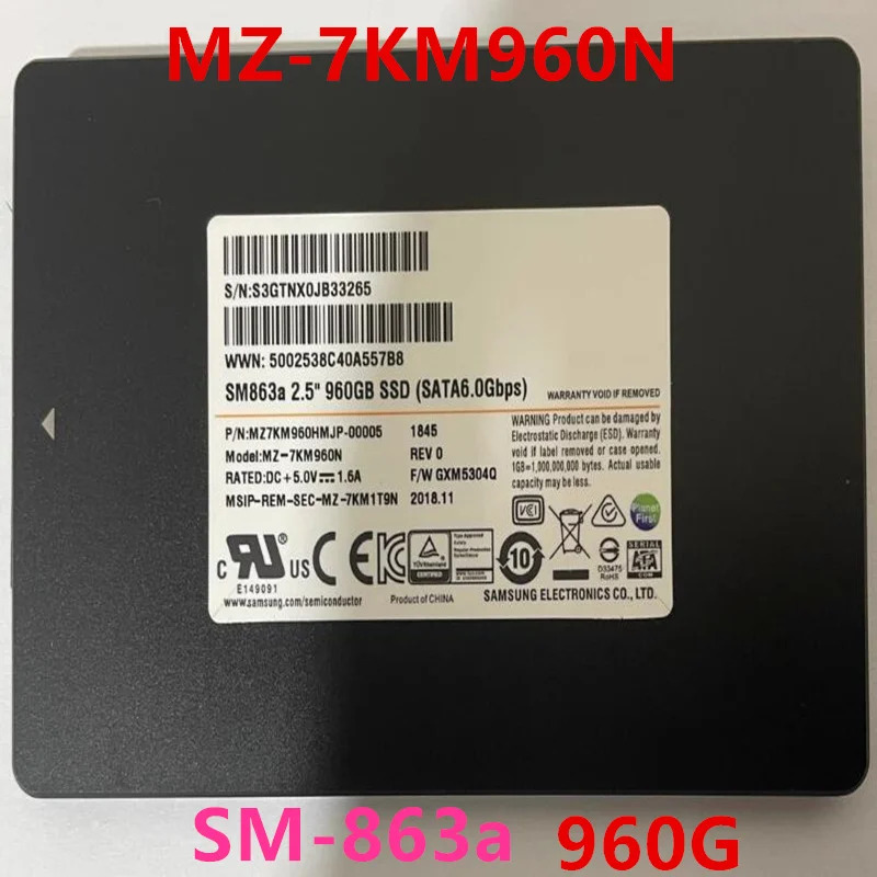 SM863a 오리지널 솔리드 스테이트 드라이브 2.5 인치 960GB SATA SSD MZ-7KM960N