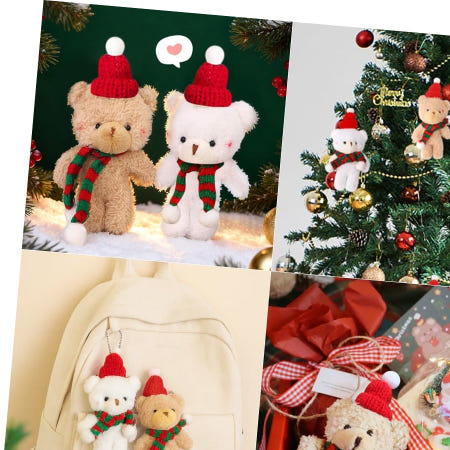 열쇠고리 (큰손할인) 크리스마스 곰돌이키링 곰 오너먼트 귀여운 가방 인형 선물 트리 산타 장식 소품 미니 연말